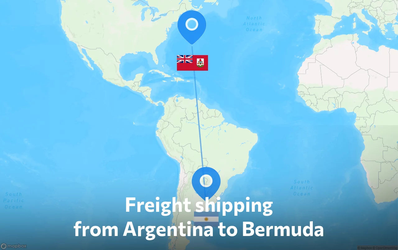Shipping route from Argentina to Bermuda