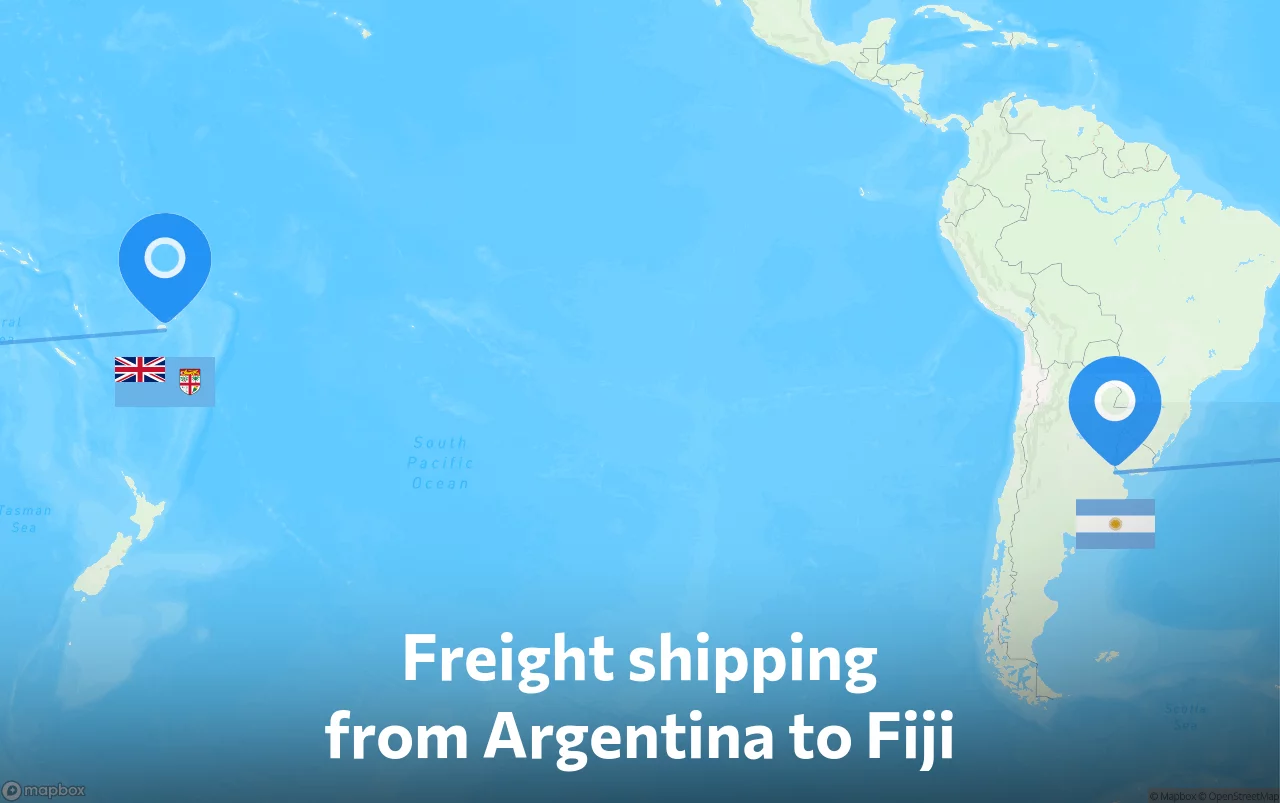 Shipping route from Argentina to Fiji