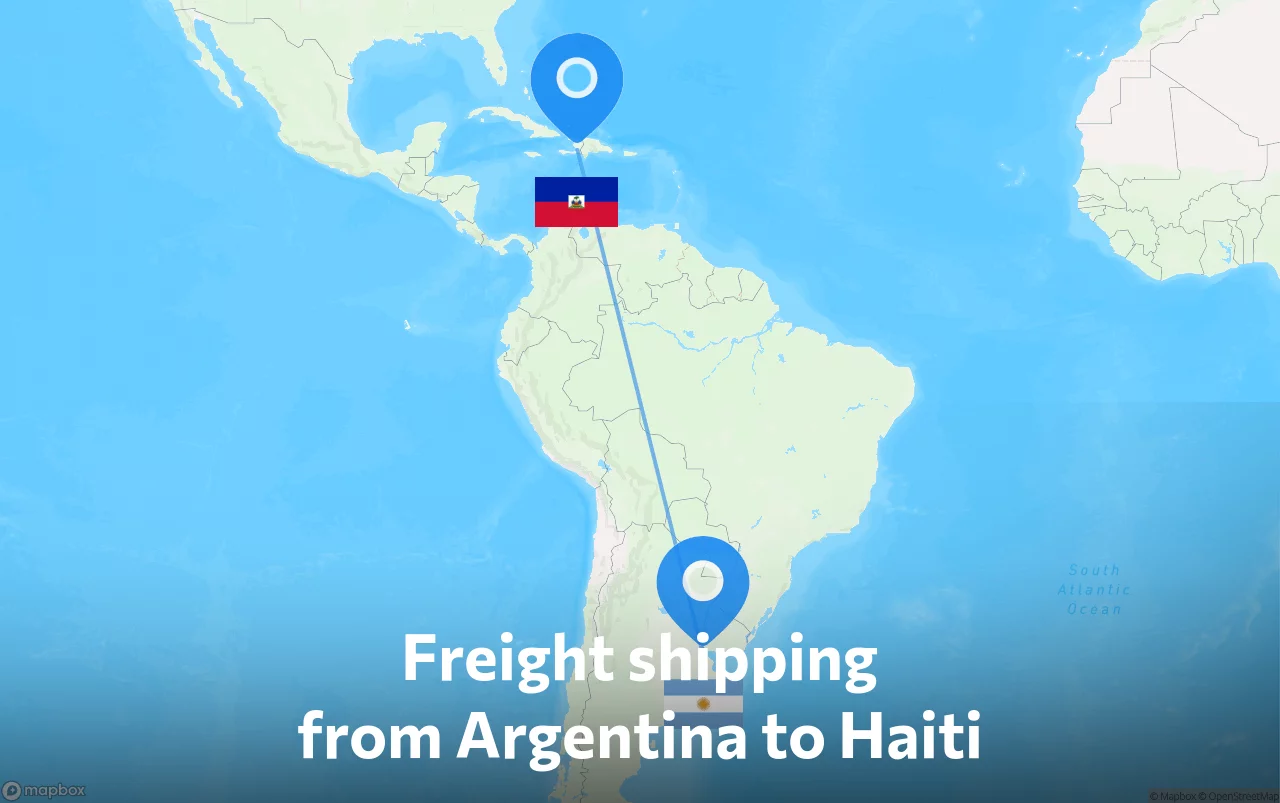 Shipping route from Argentina to Haiti