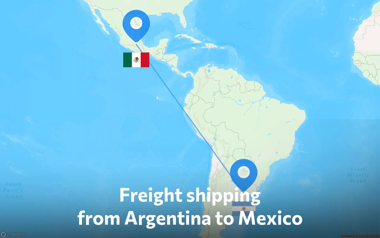Shipping route from Argentina to Mexico