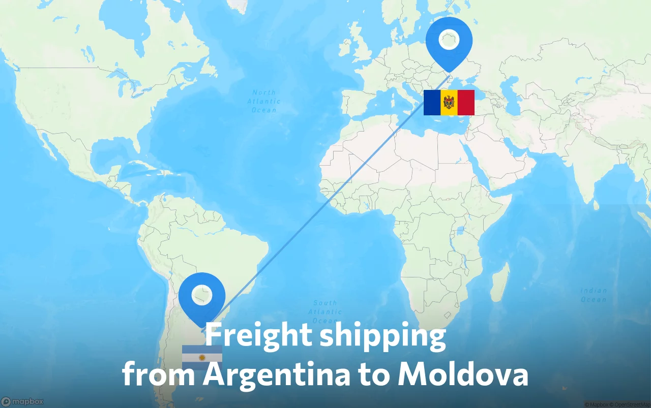 Shipping route from Argentina to Moldova