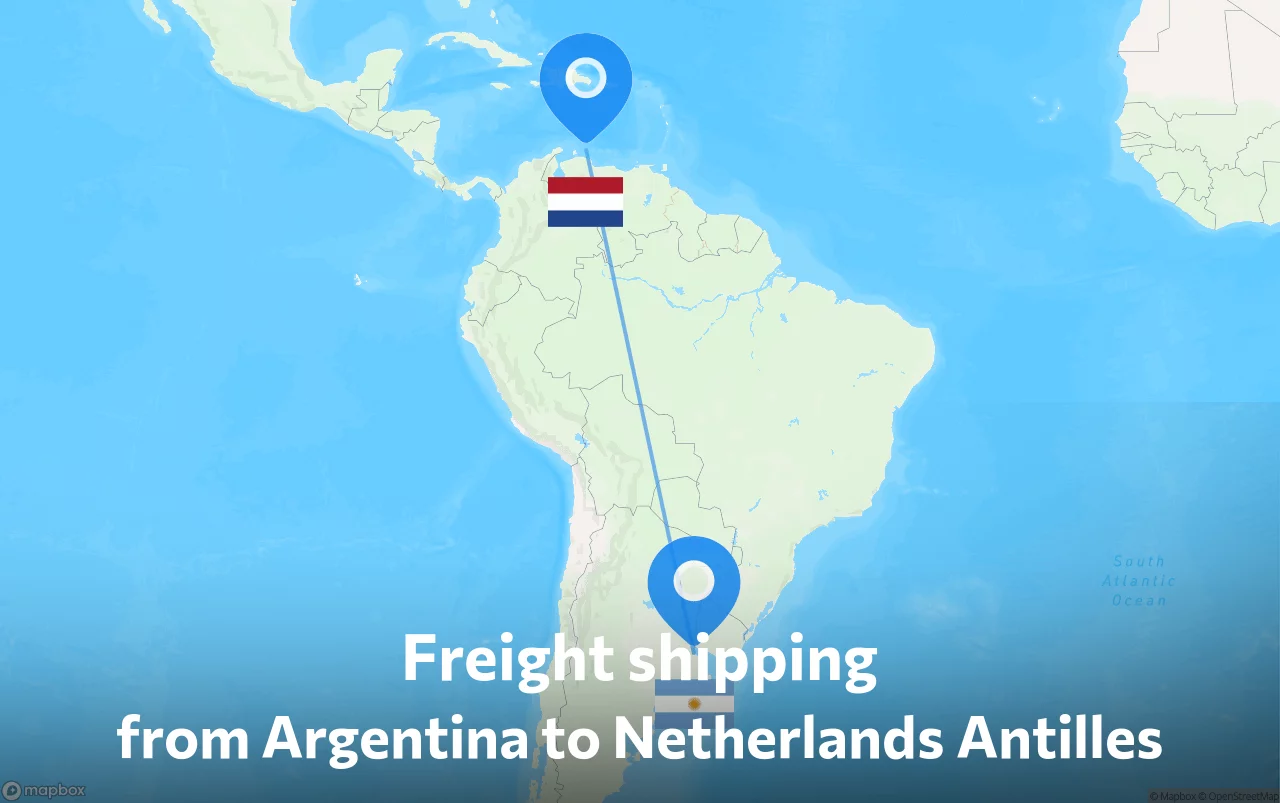Shipping route from Argentina to Netherlands Antilles