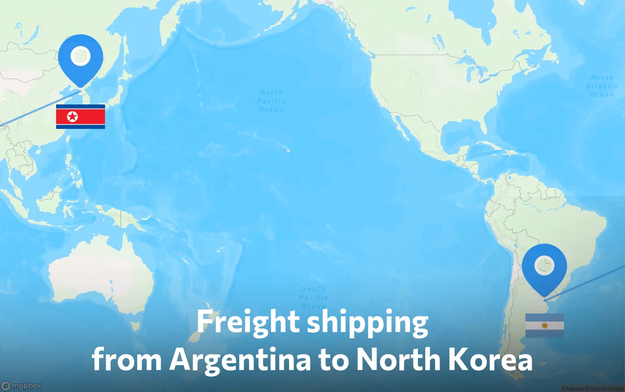 Shipping route from Argentina to North Korea