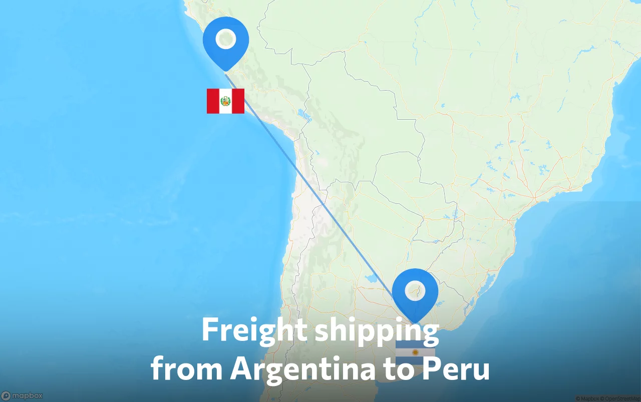 Shipping route from Argentina to Peru