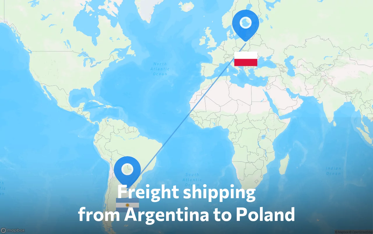 Shipping route from Argentina to Poland