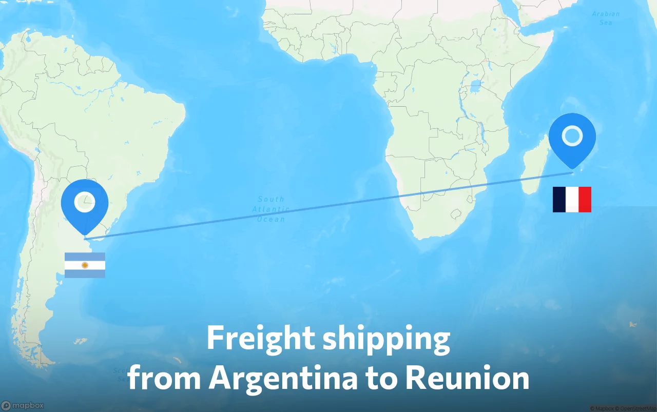 Shipping route from Argentina to Reunion