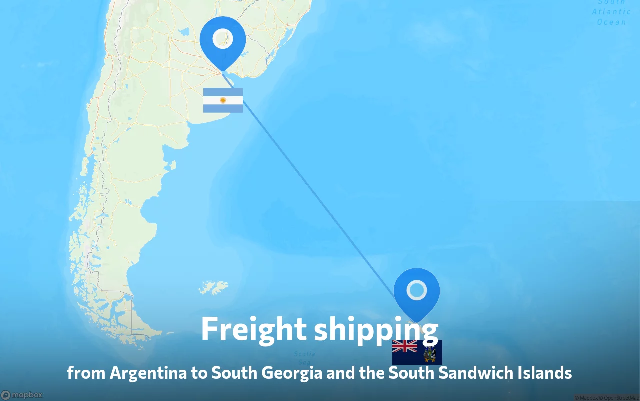 Shipping route from Argentina to South Georgia and the South Sandwich Islands