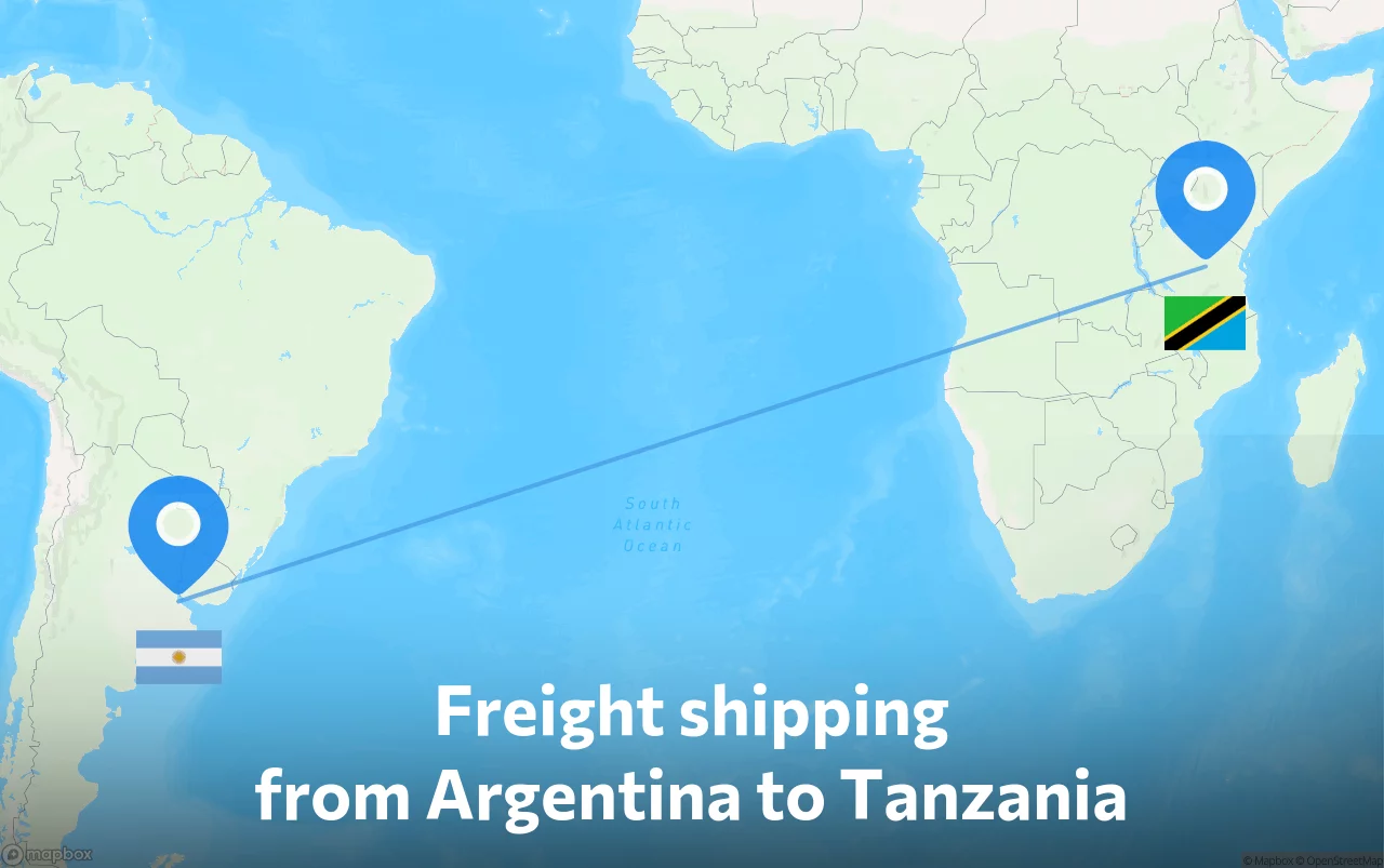 Shipping route from Argentina to Tanzania