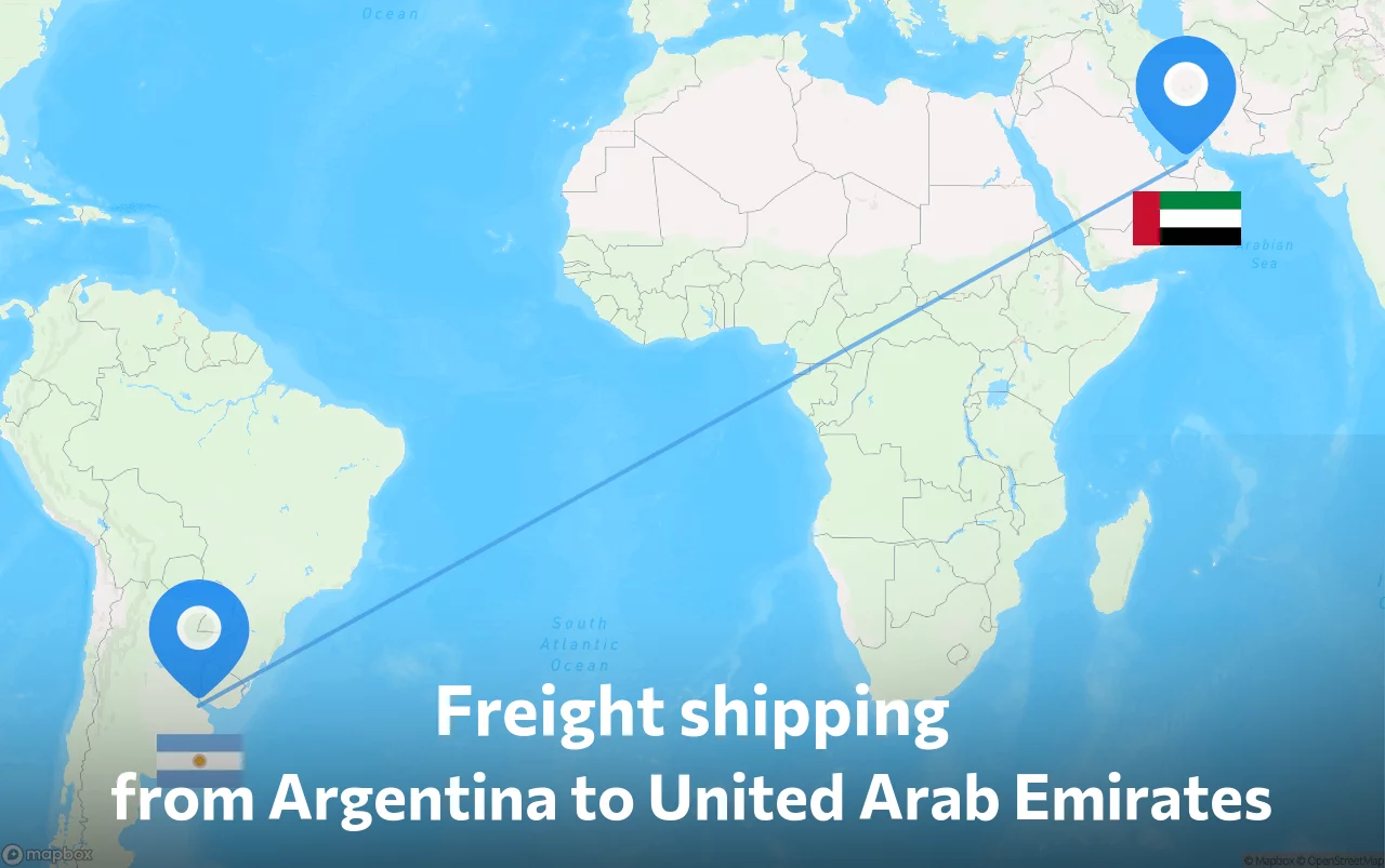 Shipping route from Argentina to United Arab Emirates