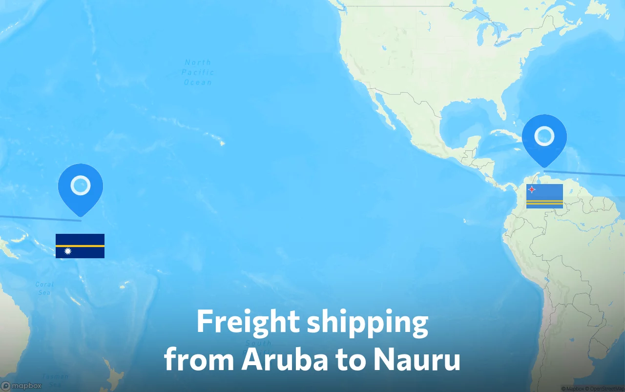 Shipping route from Aruba to Nauru