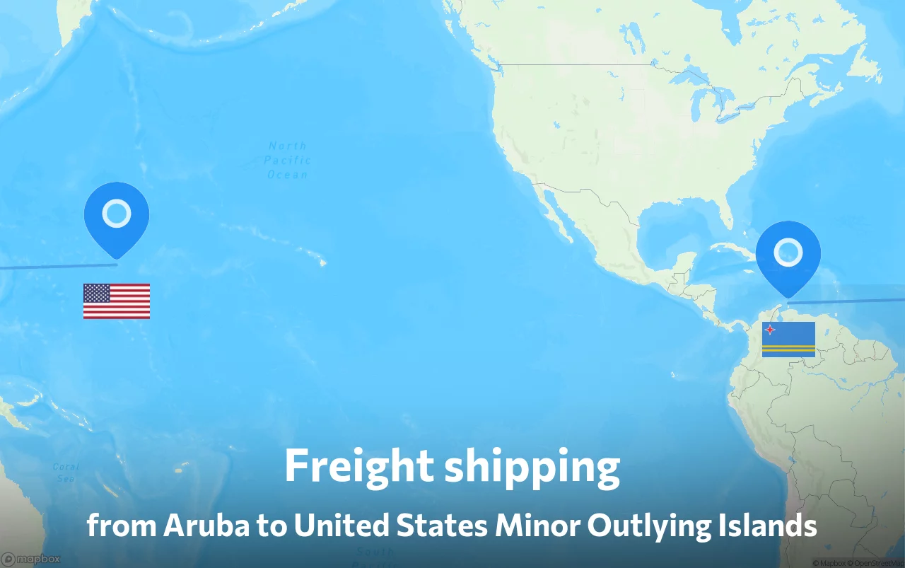 Shipping route from Aruba to United States Minor Outlying Islands