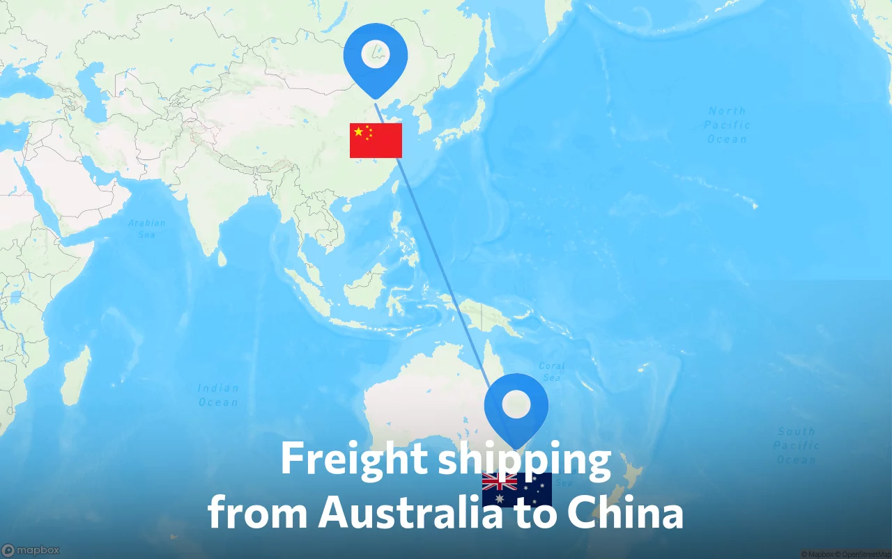 Shipping route from Australia to China