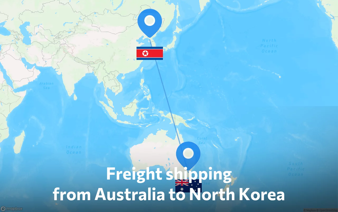 Shipping route from Australia to North Korea