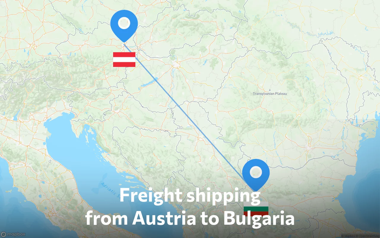 Shipping route from Austria to Bulgaria