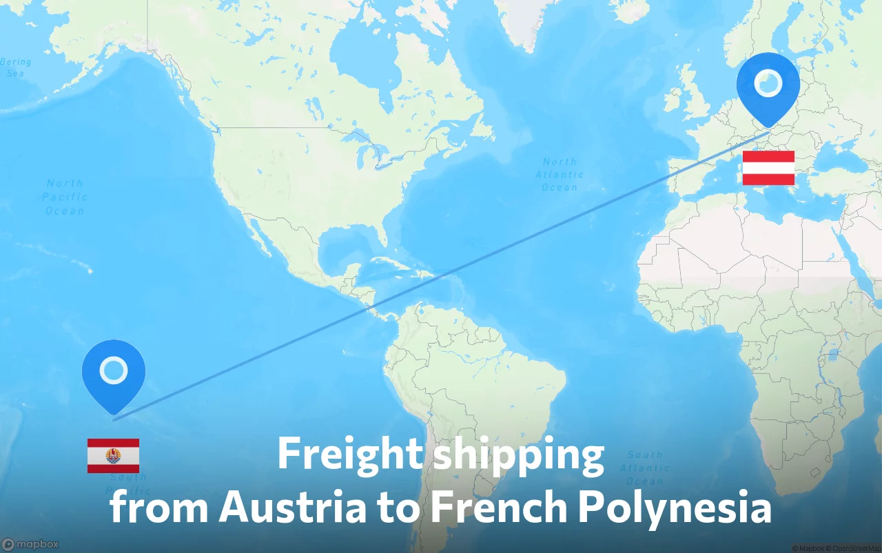 Shipping route from Austria to French Polynesia