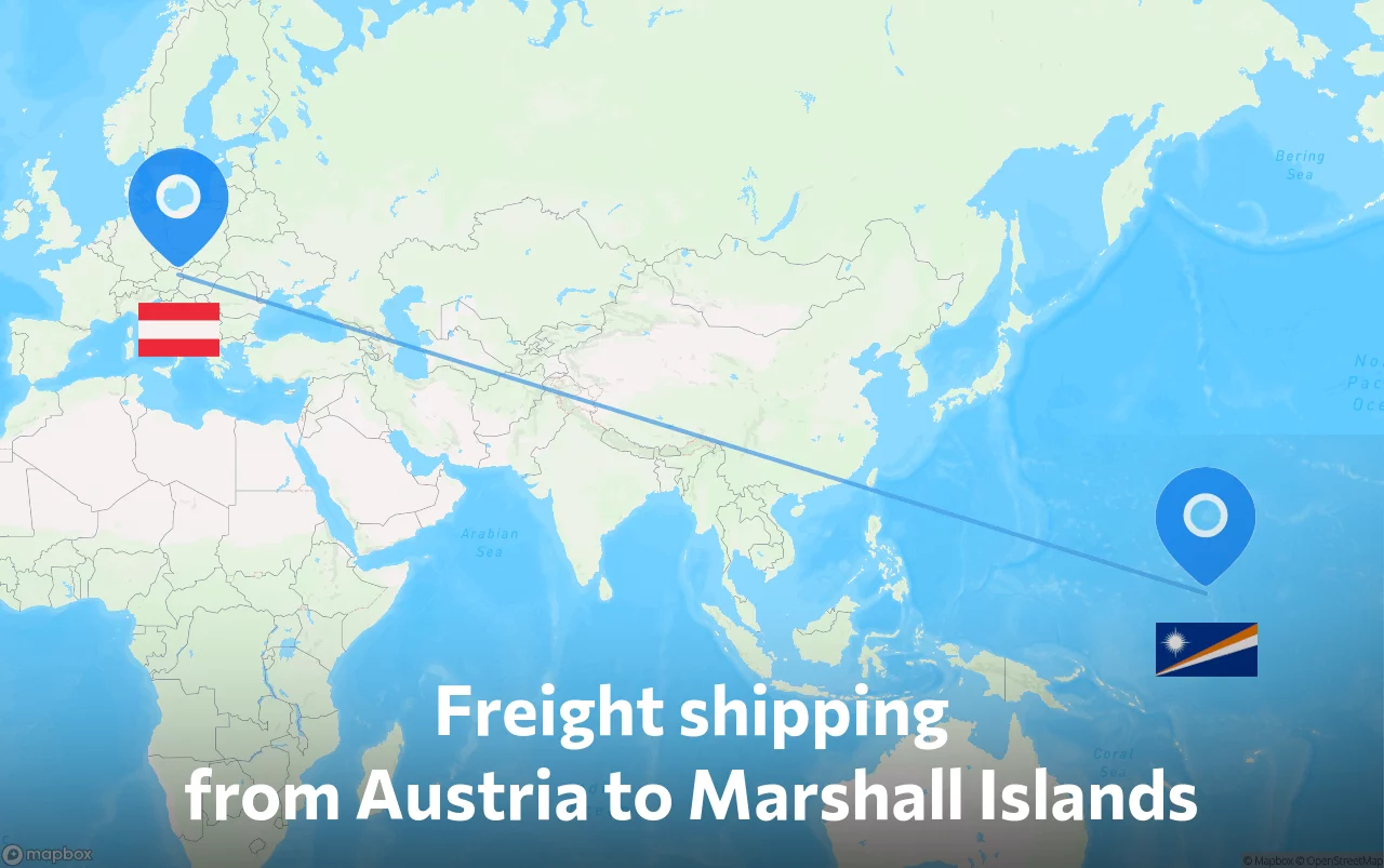 Shipping route from Austria to Marshall Islands