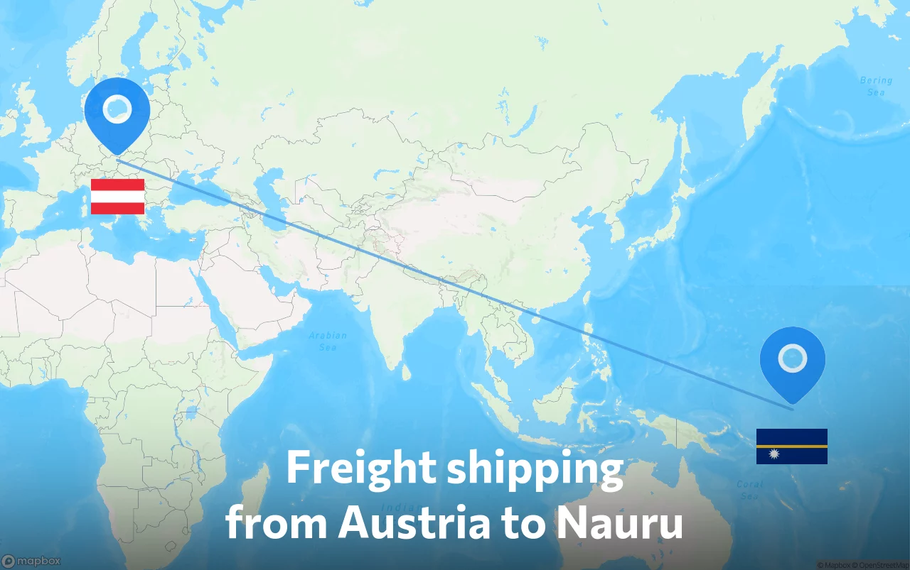Shipping route from Austria to Nauru