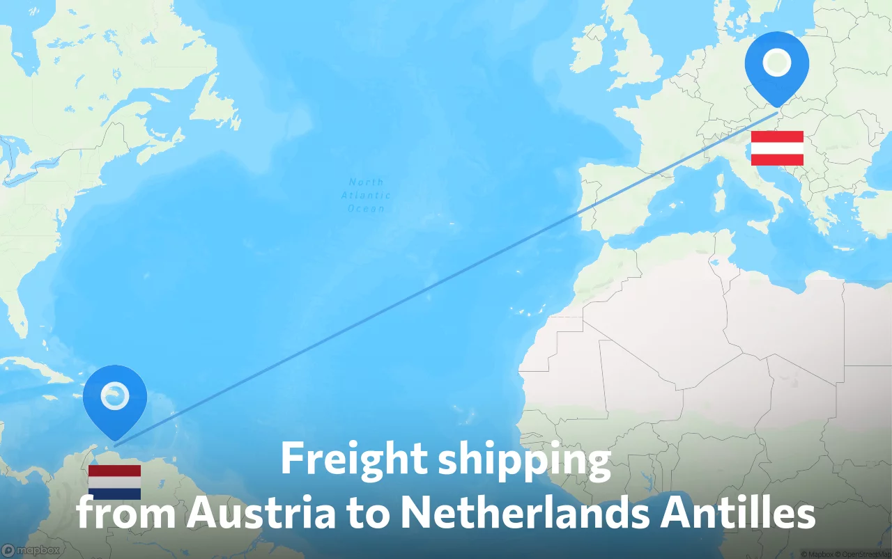Shipping route from Austria to Netherlands Antilles