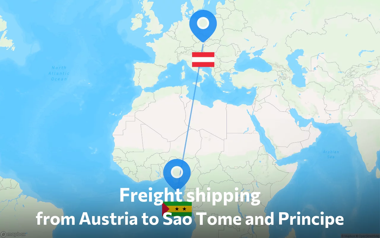 Shipping route from Austria to Sao Tome and Principe