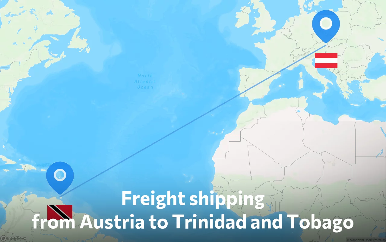 Shipping route from Austria to Trinidad and Tobago