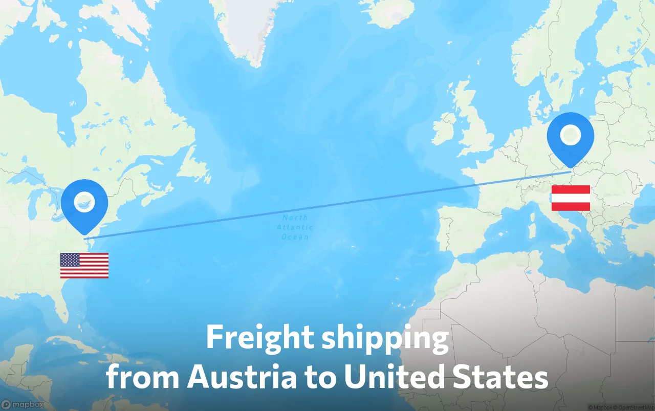 Shipping route from Austria to United States