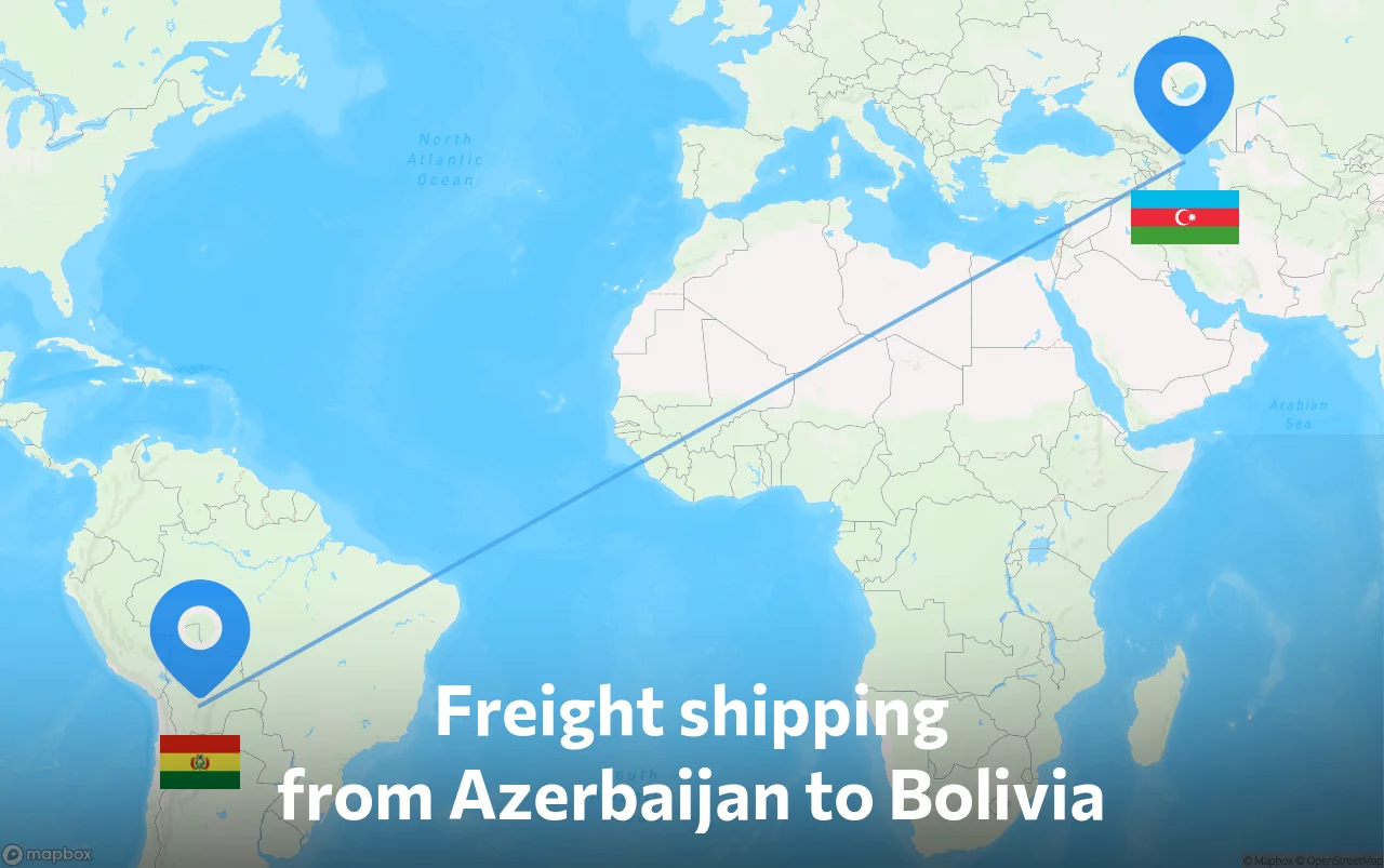 Shipping route from Azerbaijan to Bolivia