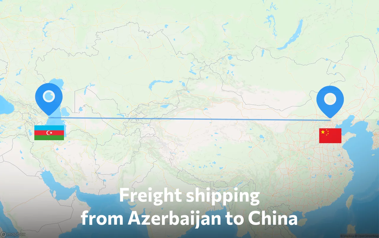 Shipping route from Azerbaijan to China