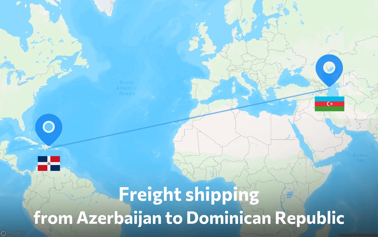 Shipping route from Azerbaijan to Dominican Republic