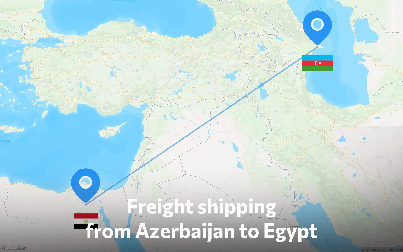 Shipping route from Azerbaijan to Egypt