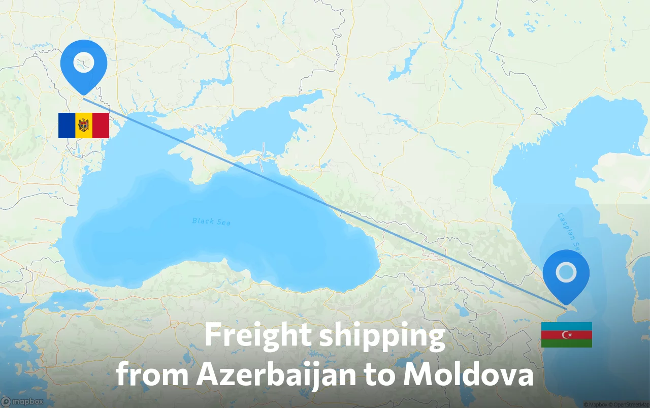 Shipping route from Azerbaijan to Moldova