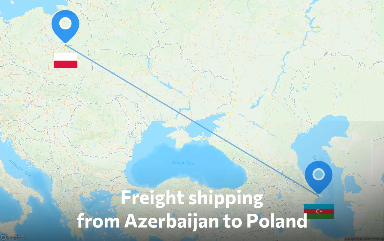 Shipping route from Azerbaijan to Poland