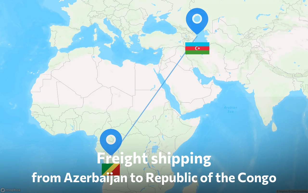 Shipping route from Azerbaijan to Republic of the Congo
