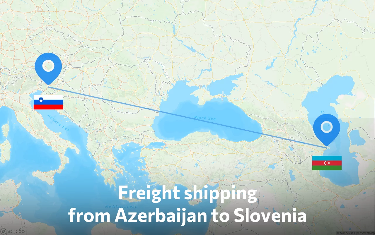 Shipping route from Azerbaijan to Slovenia