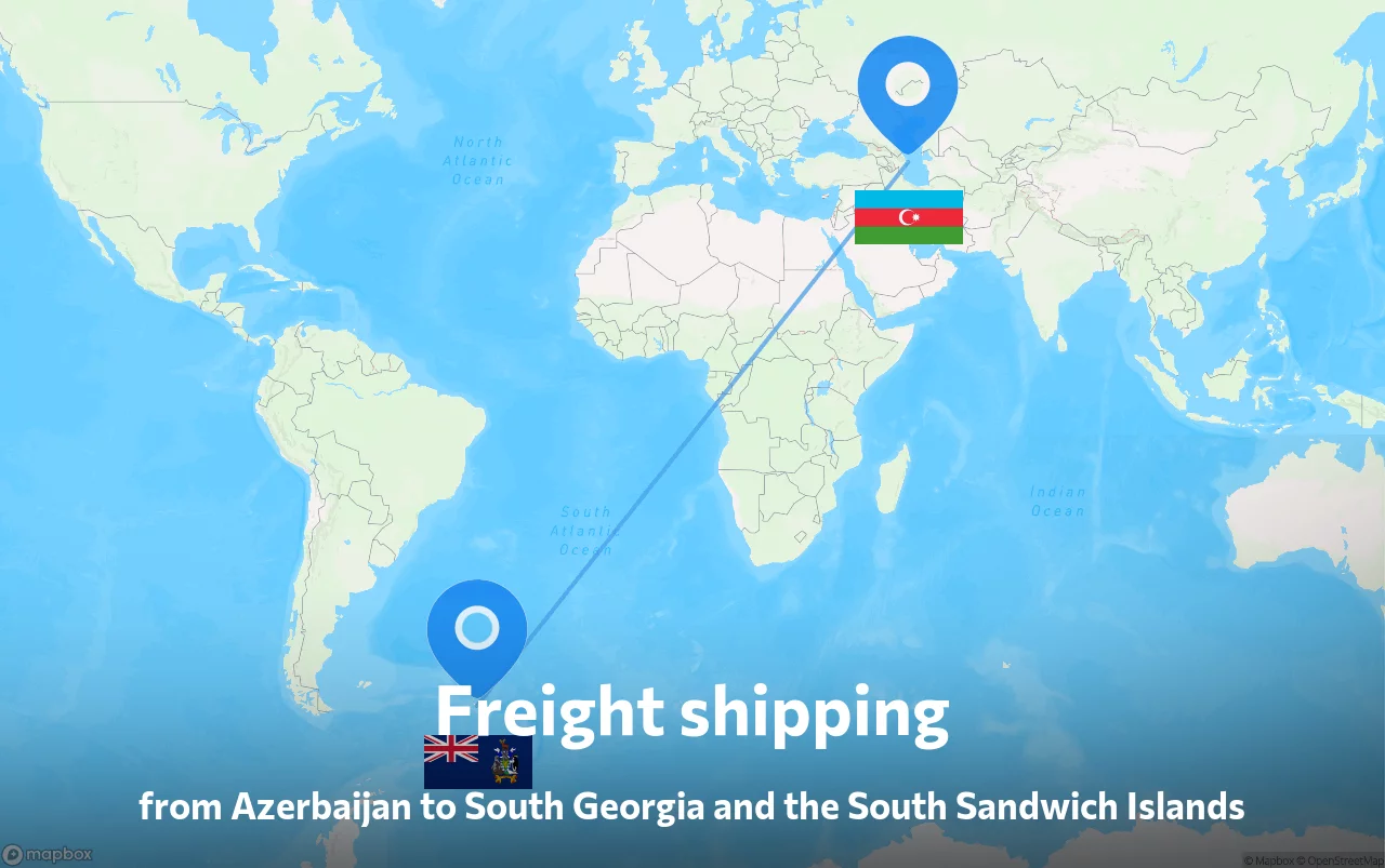 Shipping route from Azerbaijan to South Georgia and the South Sandwich Islands