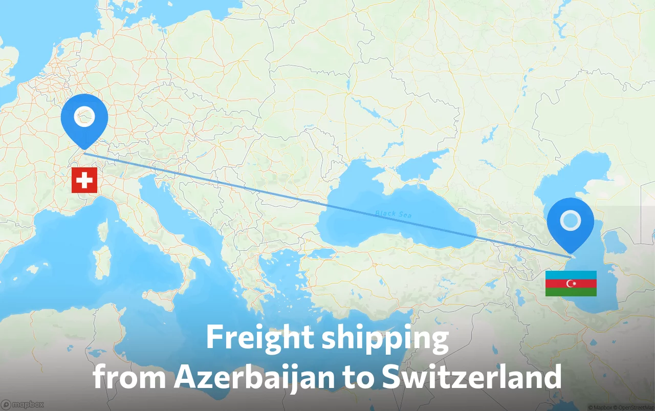 Shipping route from Azerbaijan to Switzerland