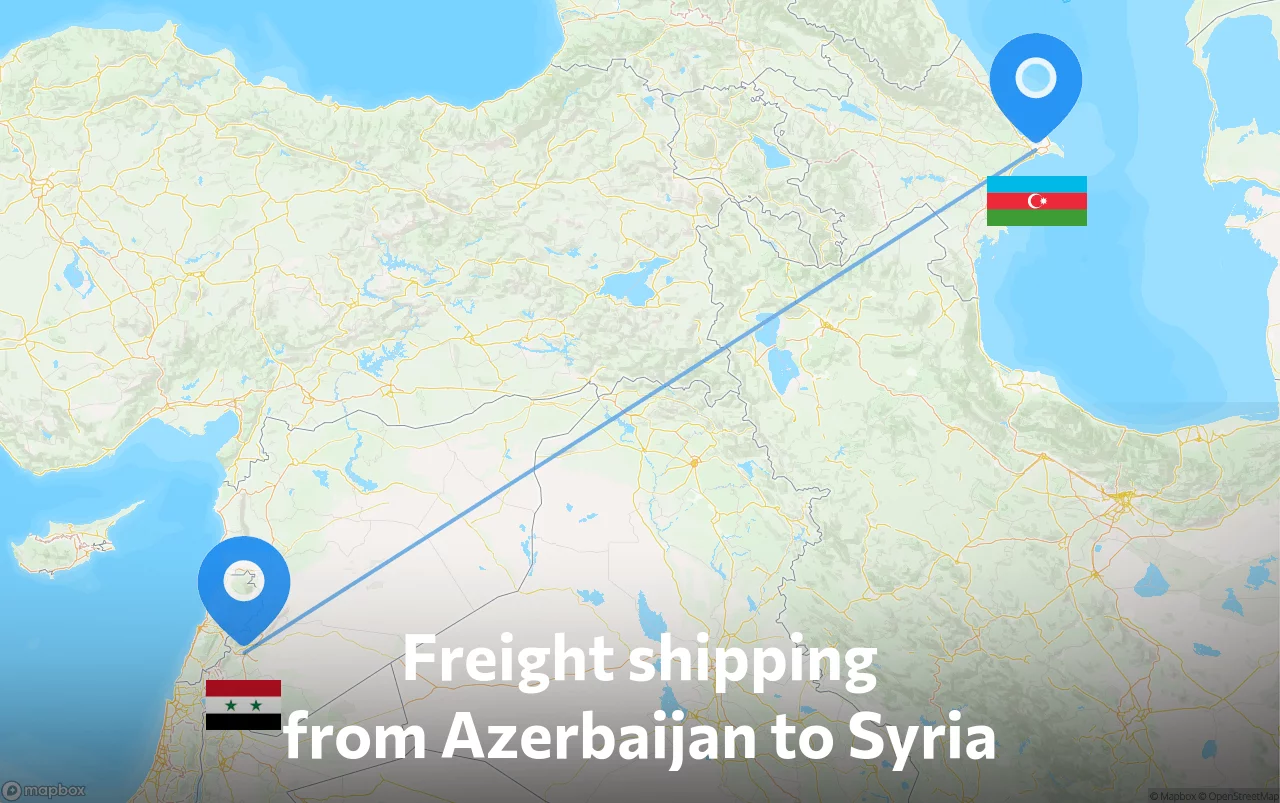 Shipping route from Azerbaijan to Syria