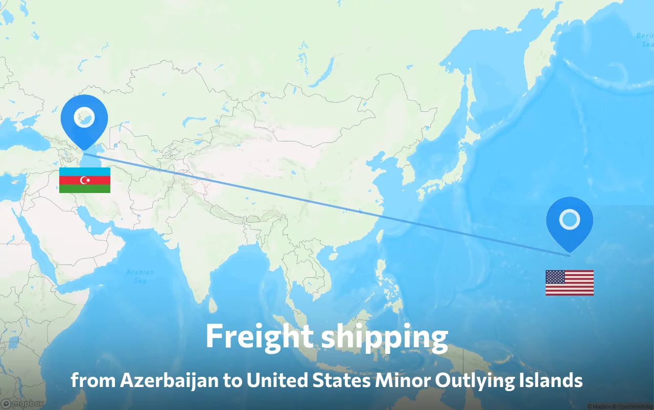 Shipping route from Azerbaijan to United States Minor Outlying Islands