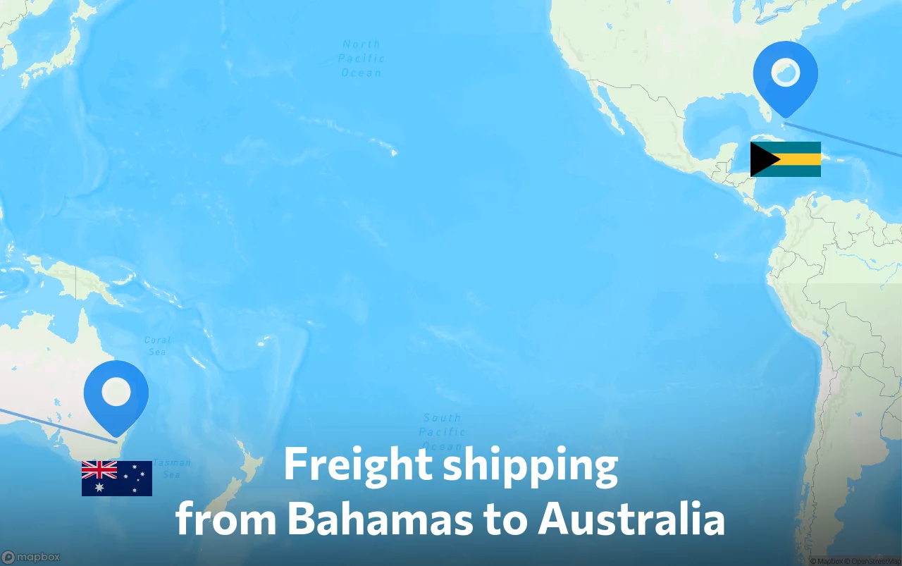 Shipping route from Bahamas to Australia