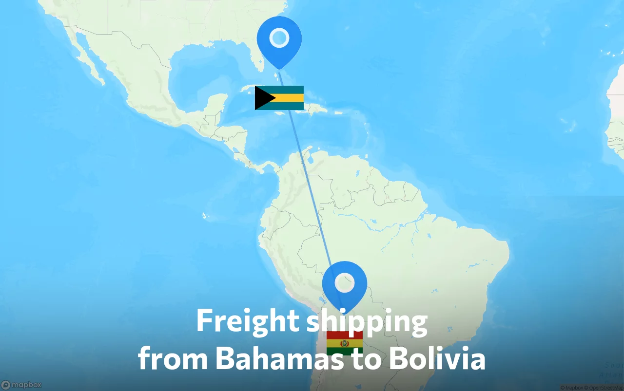 Shipping route from Bahamas to Bolivia