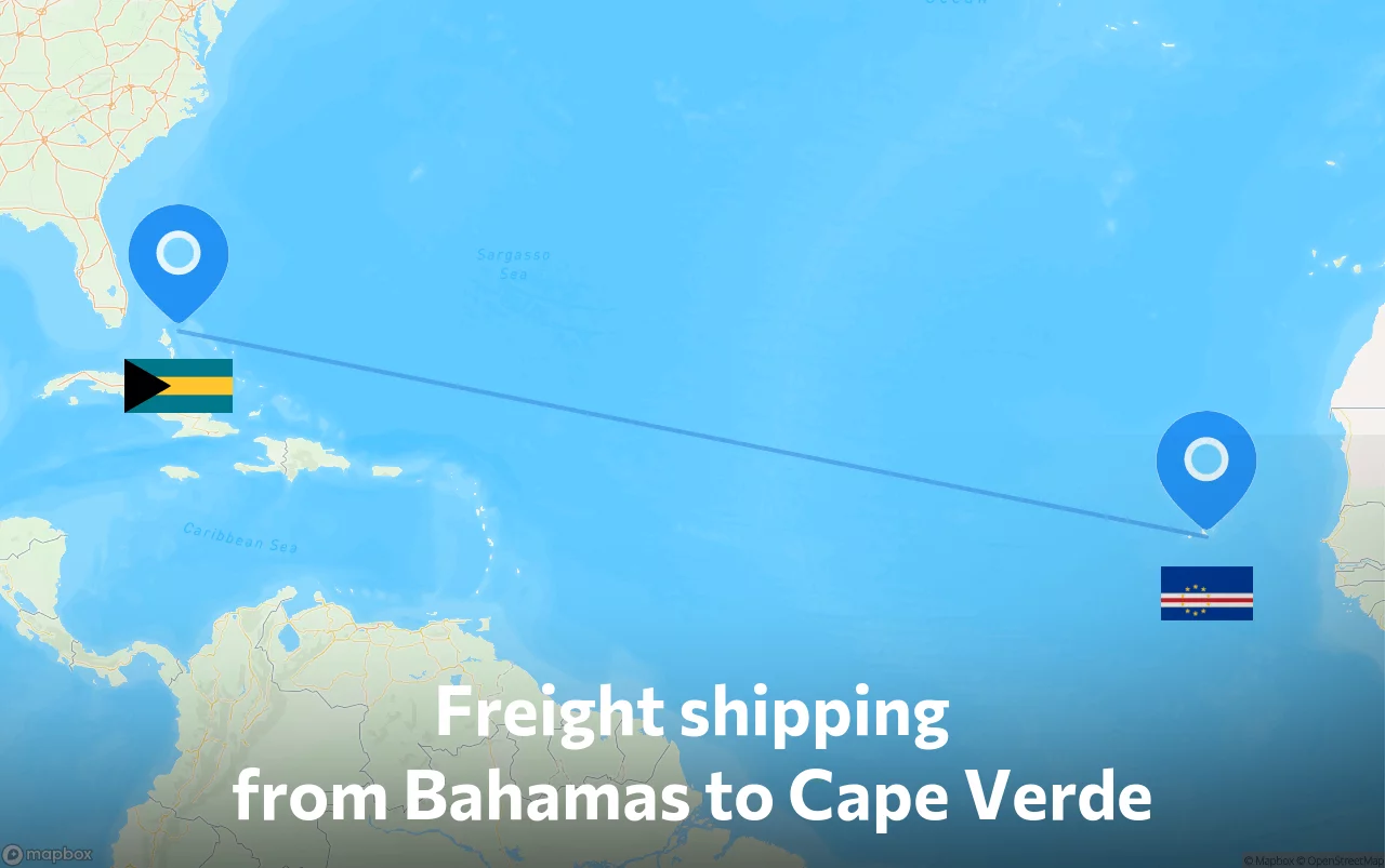 Shipping route from Bahamas to Cape Verde