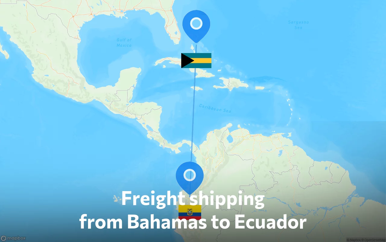 Shipping route from Bahamas to Ecuador