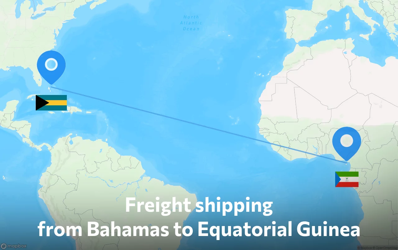 Shipping route from Bahamas to Equatorial Guinea