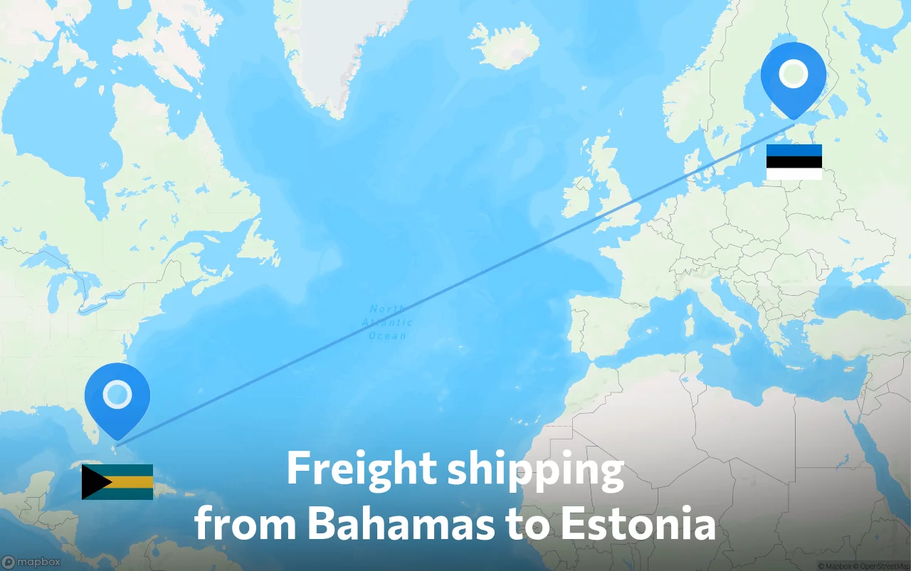 Shipping route from Bahamas to Estonia