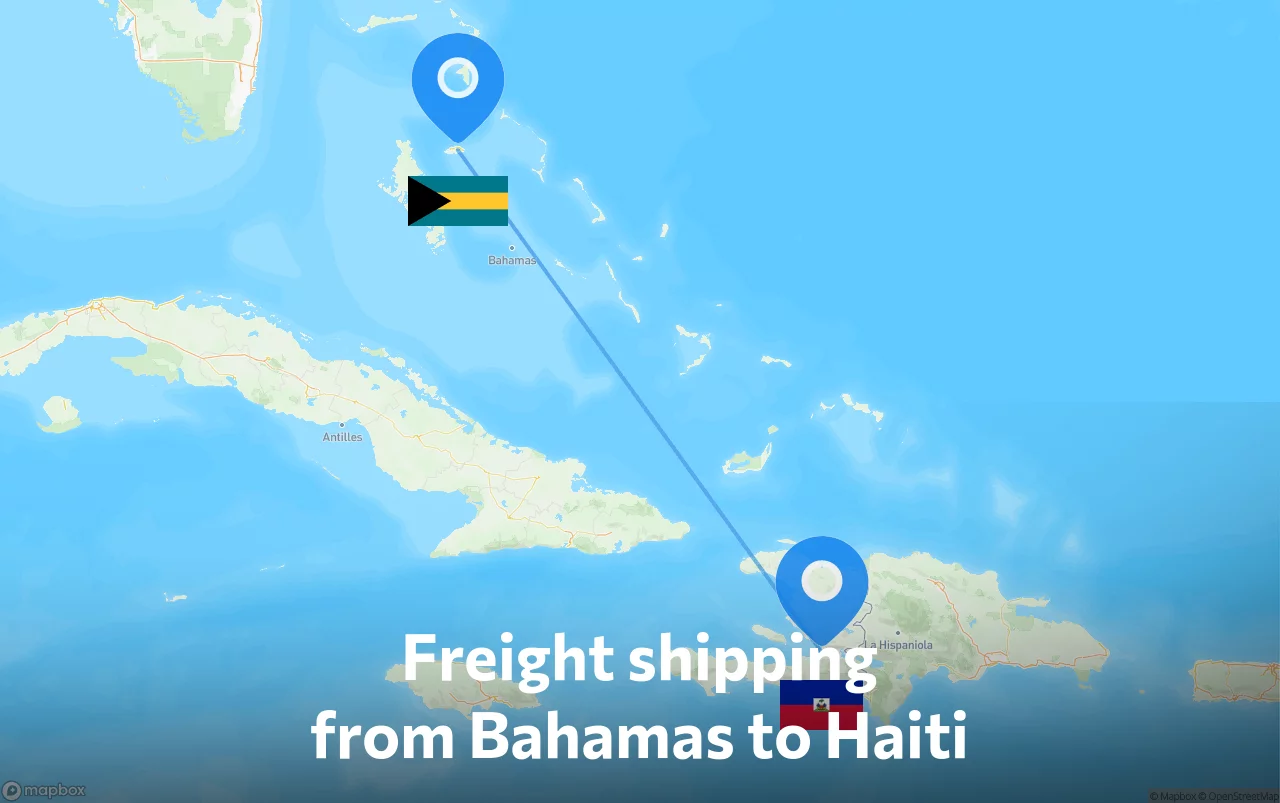Shipping route from Bahamas to Haiti