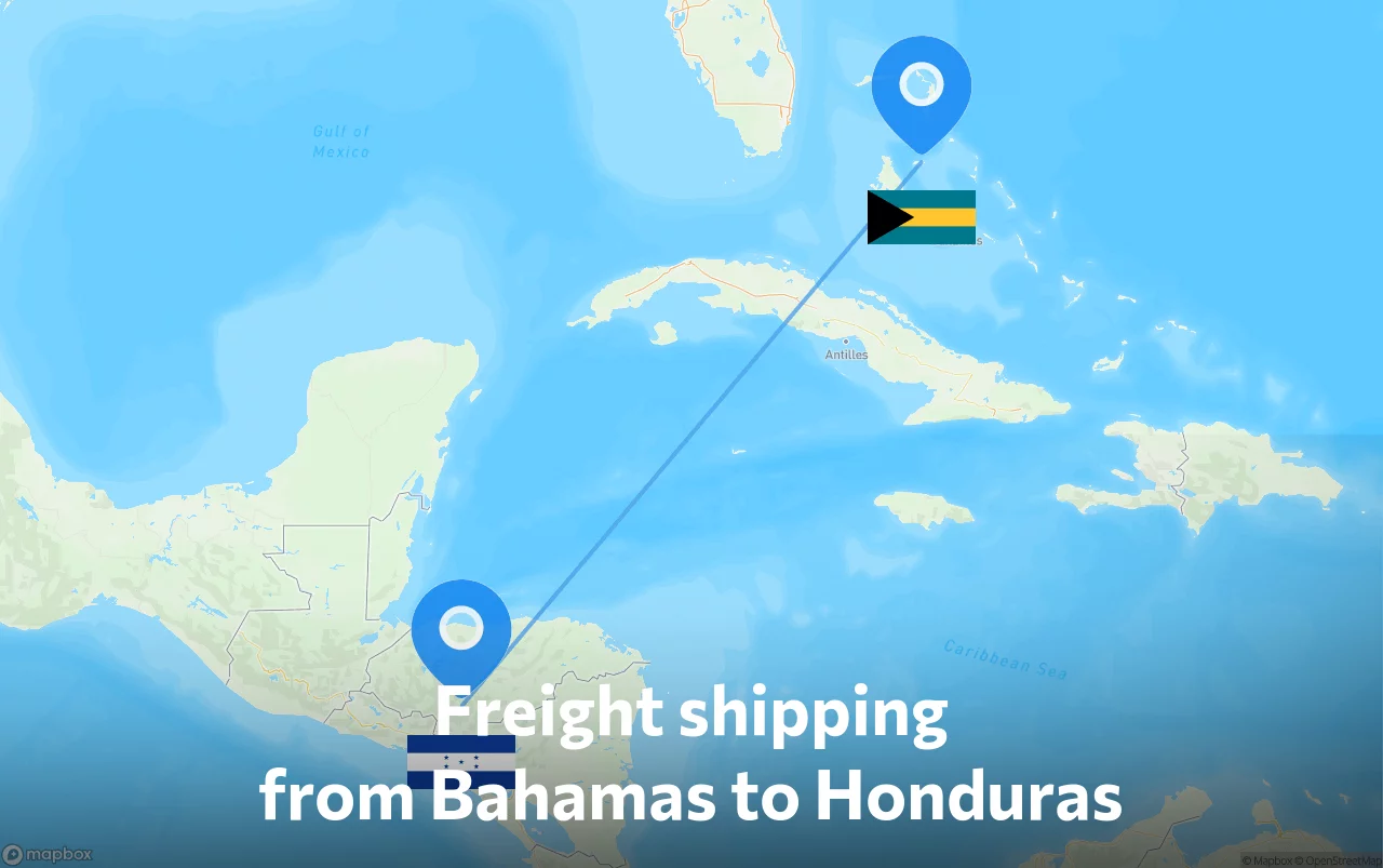 Shipping route from Bahamas to Honduras