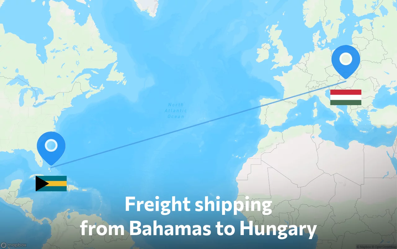 Shipping route from Bahamas to Hungary