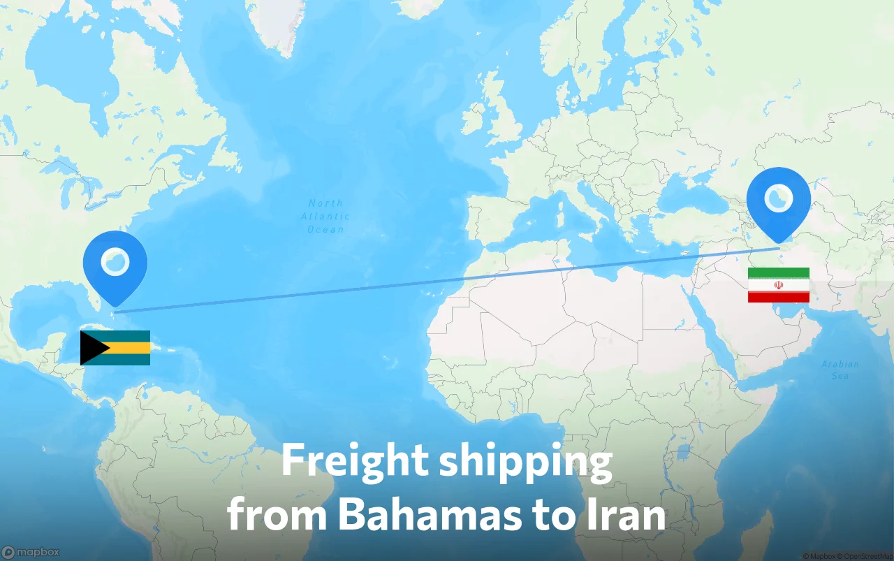 Shipping route from Bahamas to Iran