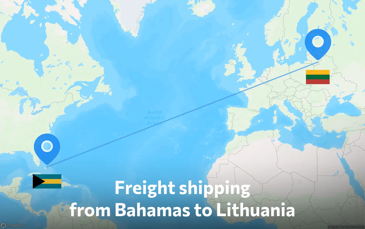 Shipping route from Bahamas to Lithuania