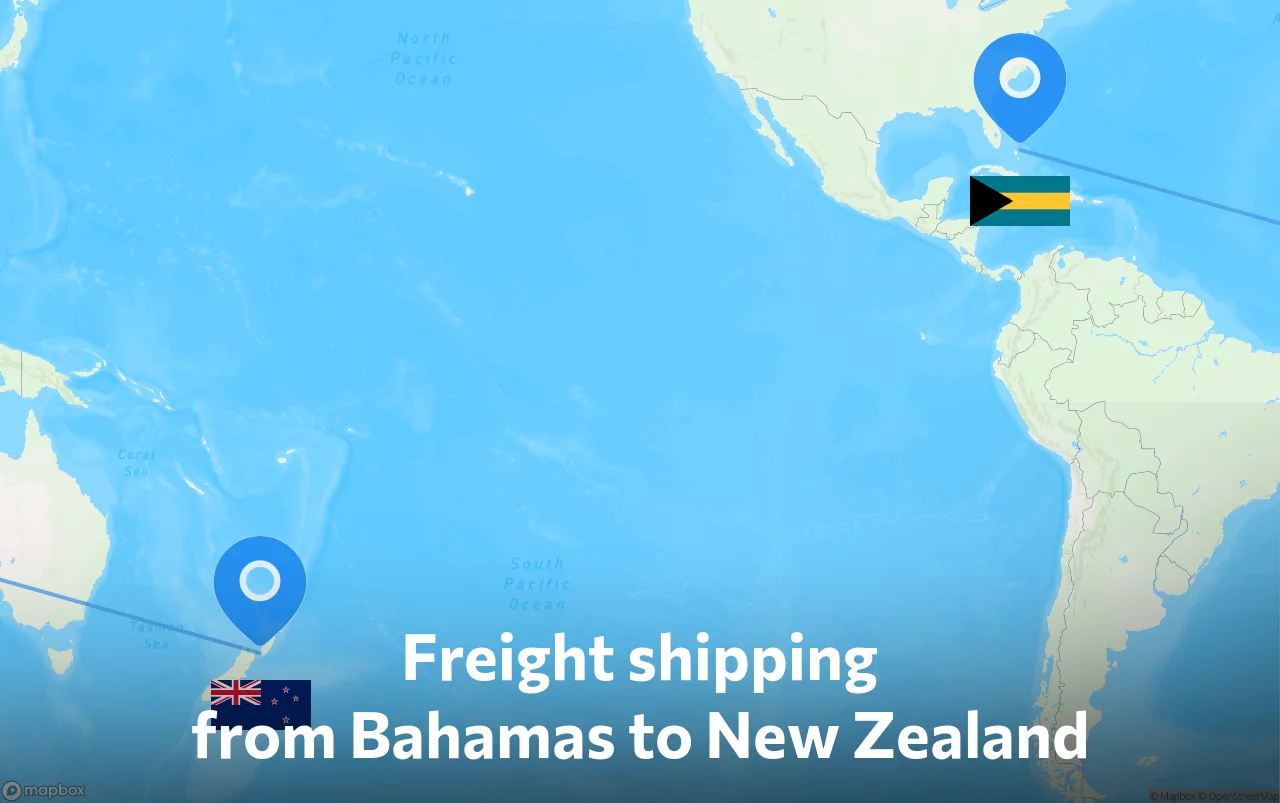 Shipping route from Bahamas to New Zealand