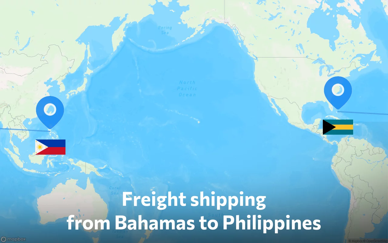 Shipping route from Bahamas to Philippines